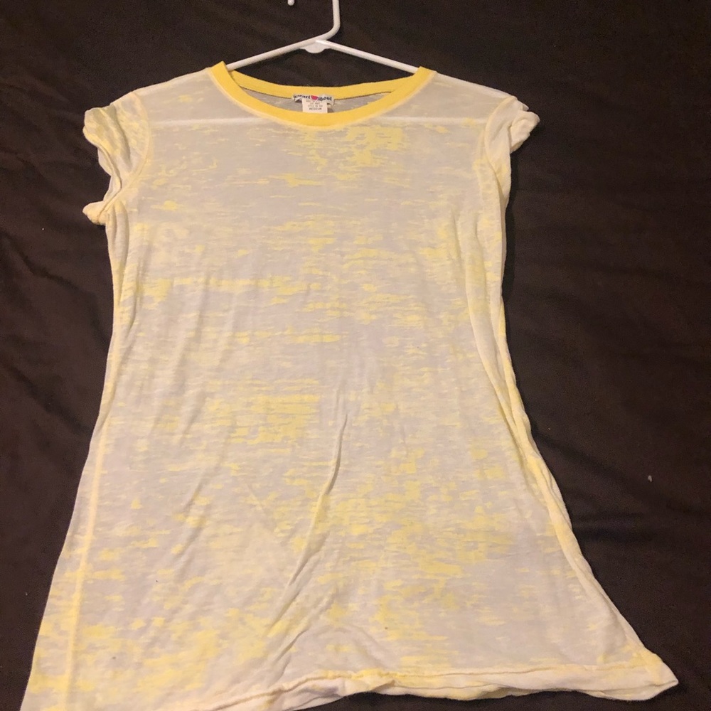Heart Soul yellow tyedye shirt
